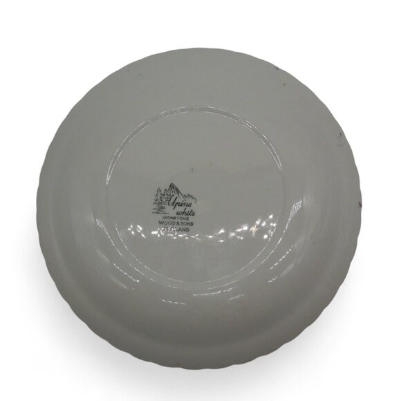 WOOD & SONS Alpine White Ironstone Plate Roses Gold Rim England Vintage 10" - Picture 10 of 11